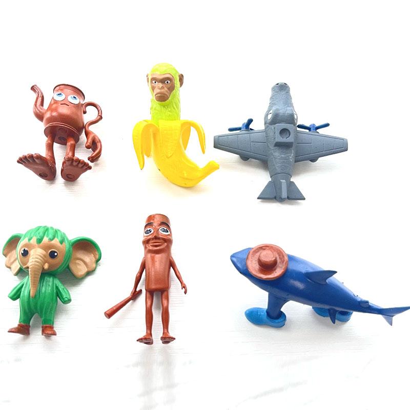 Non-Toxic New Tungtungtungsahurcreative Parody Figurine Models 8 Shark Wooden Stick Figurines Desktop Ornaments Toys