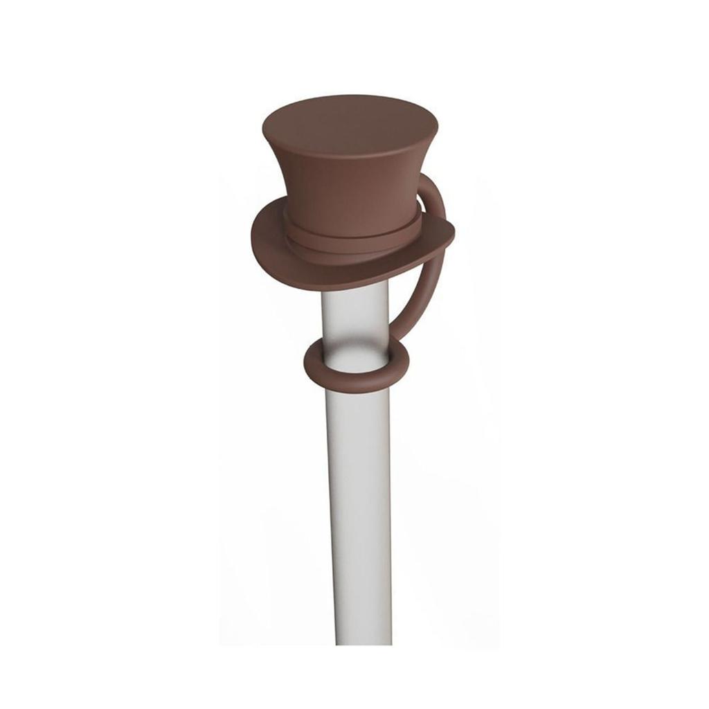 Hat Shaped Silicone Straw Cover Coffee Stirring Stick Decoration, Cocktail Decoration Reusable Silicone Straw