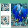Eco-friendly Sea Turtle Octopus Shower Curtain Featuring Soft Polyester Fiber And Easy Installation Hooks