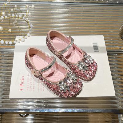 Girls' Princess Shoes 2026 Spring and Autumn New Rhinestone Shiny Elsa Catwalk Shoes Non-slip Soft-soled Women's Treasure Doudou Shoes