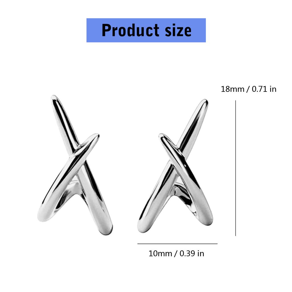 Versatile 3D Crosses Shape Earrings Accessory In Gold or Silver Tone Perfect For Everyday Wear Or Special Occasions