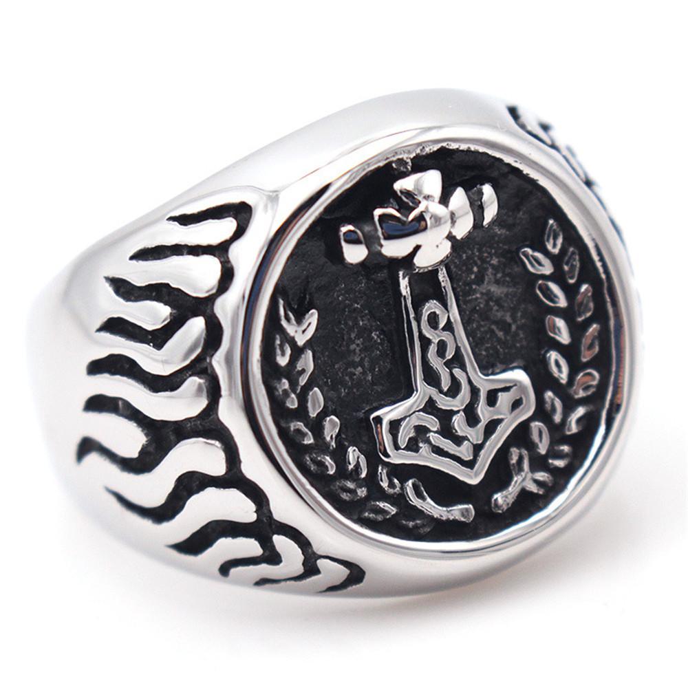 European and American Trendy Men's Ring Flame Wheat Goat Men's Ring