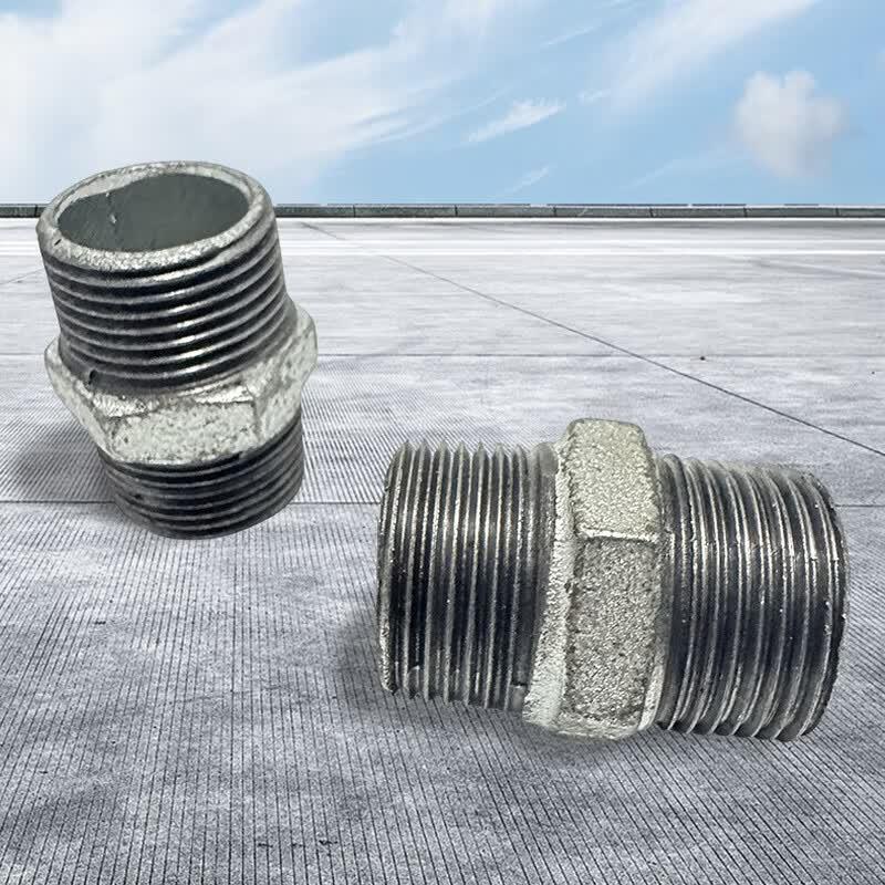 Galvanized Hexagonal Threaded Straight Connector