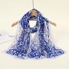 Luxury Brand Women Beach Scarf Georgette Silk Shawls Design Print Headband Female Summer Headband Wraps Sunscreen Hijab