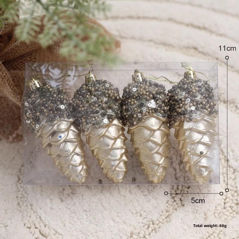 Dekorationen Weihnachtsbaum-Set mit PVC-Eichel-Zapfen-Ornamenten für Festlichkeiten