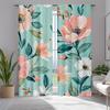 Turquoise Pink Floral Pattern Curtains Polyester Fabric Suitable Bedroom Living Room Decoration Made Of Machine Washable Great Decor