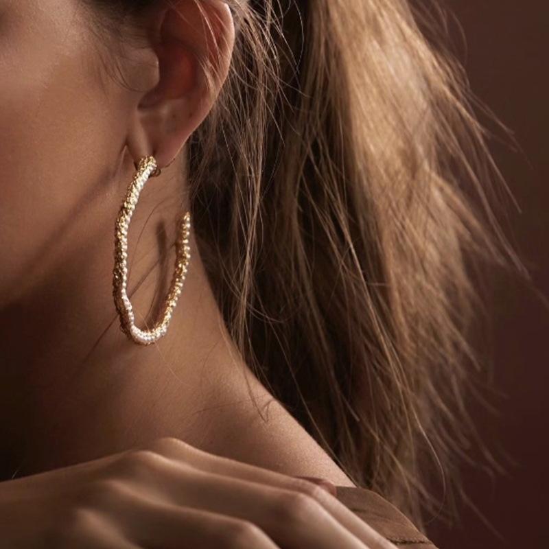 European and American Style Temperament Double C Earrings Niche High-end Design Earrings Ins Spice Girl Light Luxury Earrings Earrings