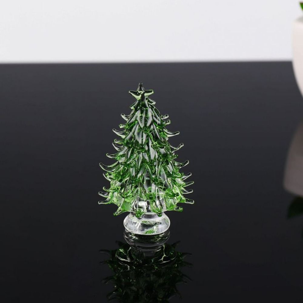 Cute Christmas Tree Miniature 3D Tree Statue Beautiful Crystal Tree Figurine Home Decor