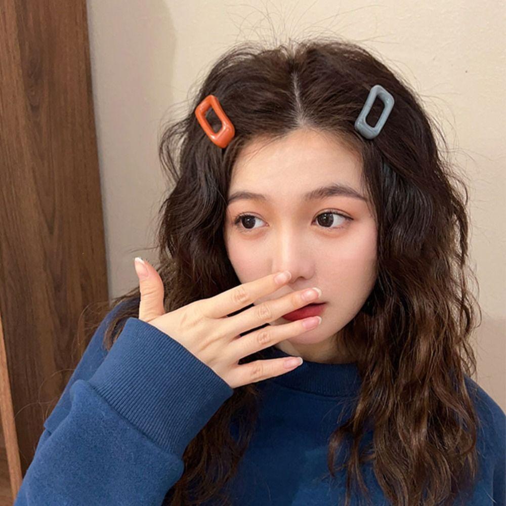 1 Pair Korean Style Hair Clips Square Hair Accessories High Quality Barrettes