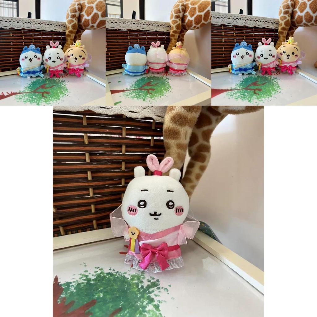 Chiikawa Hachiware Usagi Plush Keychain With Cowhand And Weaver Design For Girl Gift And Decorative Use