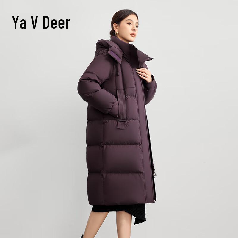 Yalu Women's Detachable Hood Mid-Length Down Jacket