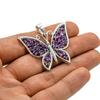 Butterfly charm pendant - 925 silver amethyst gemstone pendant, gift for daughter