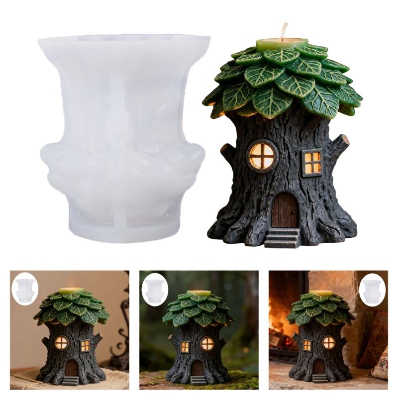 Miniature Treehouse Silicone Candle Molds Multipurpose Silicone Mould Heat Resistant For Handmade Candle Soap Making