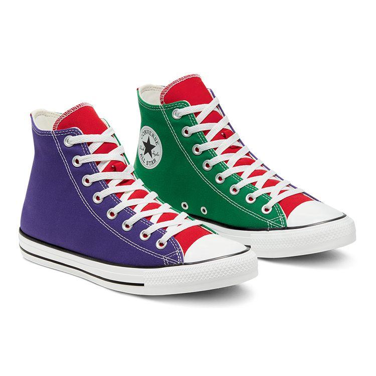 Converse Chuck Taylor All Star Casual Versatile High-Top Canvas Shoes Unisex Sneakers Green Red Purple 168533C