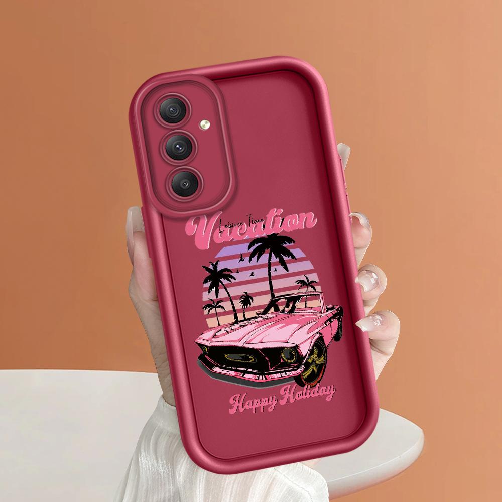 Soft Silicone Square Ladder Printing Pattern Phone Casing Full Cover Camera Shockproof Protection Rubber Case for Samsung