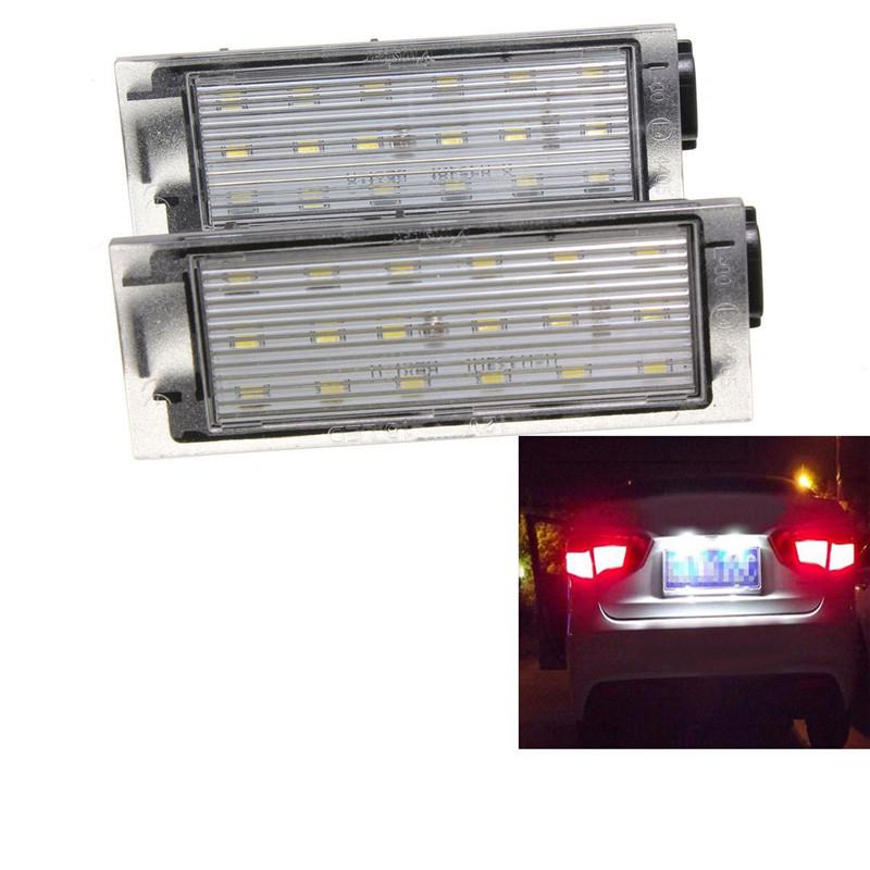 2x FOR Error Free LED Number License Plate Lights For Renault Clio Laguna Megane