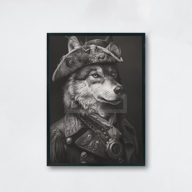 Gentleman Vintage Animals Poster Antique Design Prints Canvas Painting Retro Wall Art Pictures Home Room Monochrome Decoration