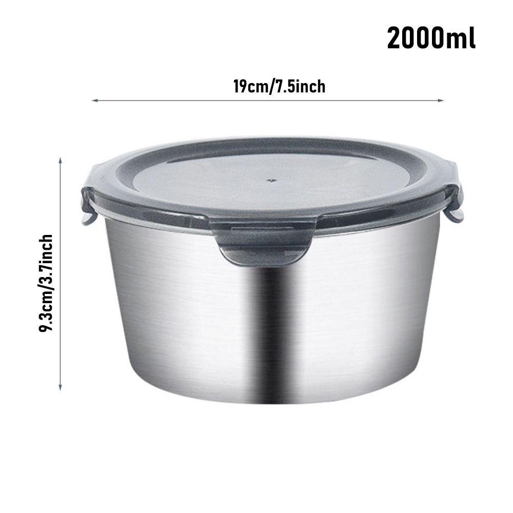 1Pcs with Lid Food Storage Box 304 Stainless Steel Refrigerator Frozen Crisper  Kitchen Accessory
