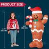 Syncfun 5 FT Christmas Gingerbread Man Inflatable Outdoor Decoration with Candy Canes for Chirstmas Inflatables Decor