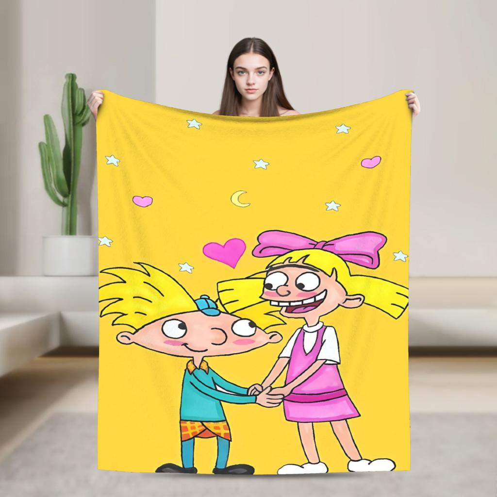 Manta do Hey Arnold Qualidade Macia Manta de Desenho Animado Inverno Crianças Adulto Sofá Cadeira Sofá Cama Colcha Gráfica