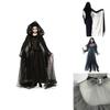 Strašidelný kostým Nevěsty duchů pro ženy Halloween Cosplay Párty Pružnost Plášť Rukavice Sukně S-XXL