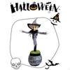 Electronic Rotating Halloween Witch Toy Scary Sound Animated On Flower
