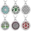 Stainless Steel Fashion Tree of Life Aromatherapy Necklace Essential Oil Diffuser Perfume Locket Pendant Women Jewelry Gift