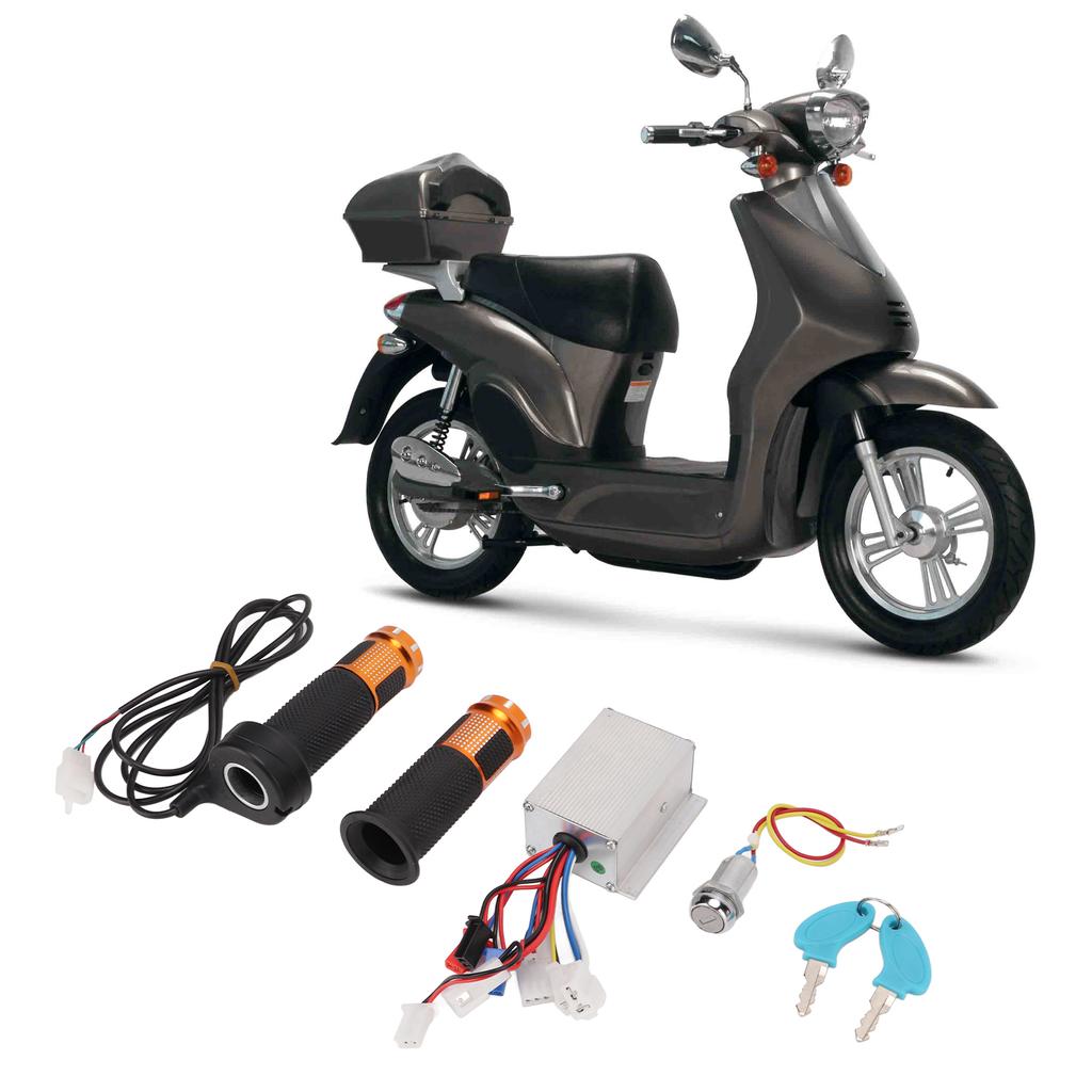 24V 250W Brushed Motor Speed Controller Throttle Grip Power Lock Kit for Electrical Scooter Bike Tricycle