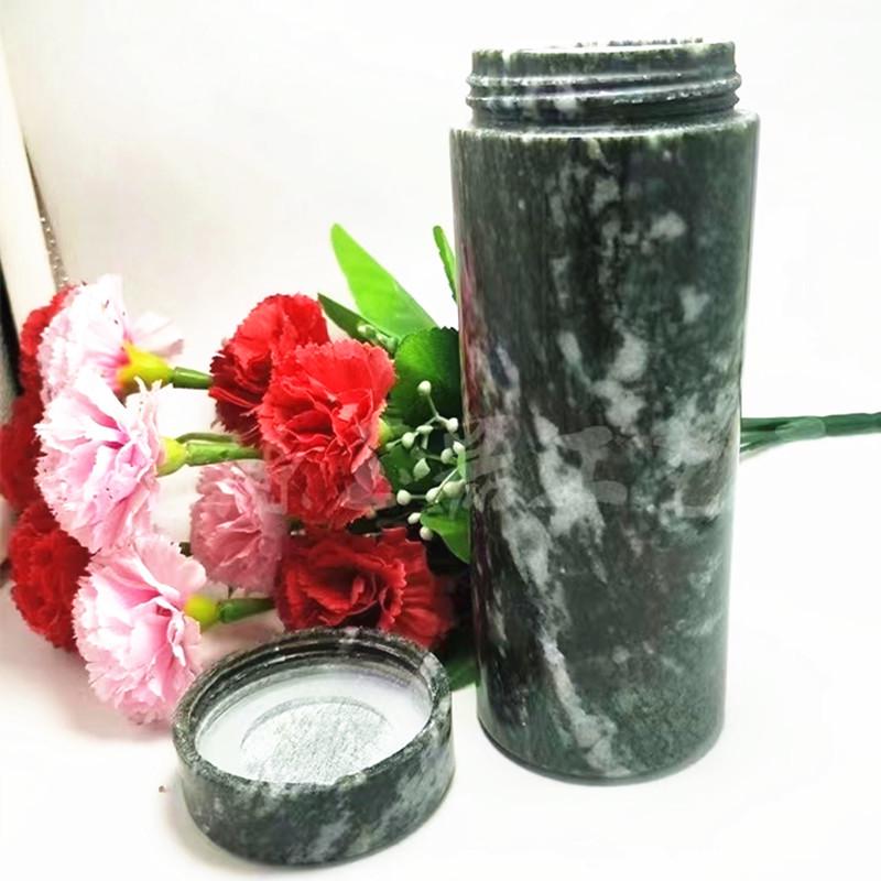 Tibetan Jade Medicine Stone Teacup Set with Volcanic Ink Jade Cup