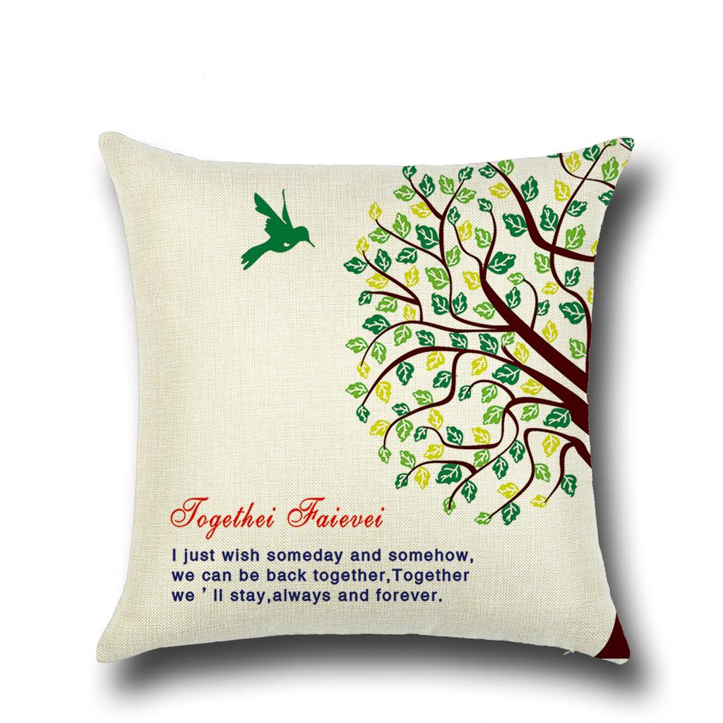 Fashionable Pillows Pastoral Fresh Cartoon Flower Tree Pattern Pillow Creative Home Pillow Case Does Not Include Core