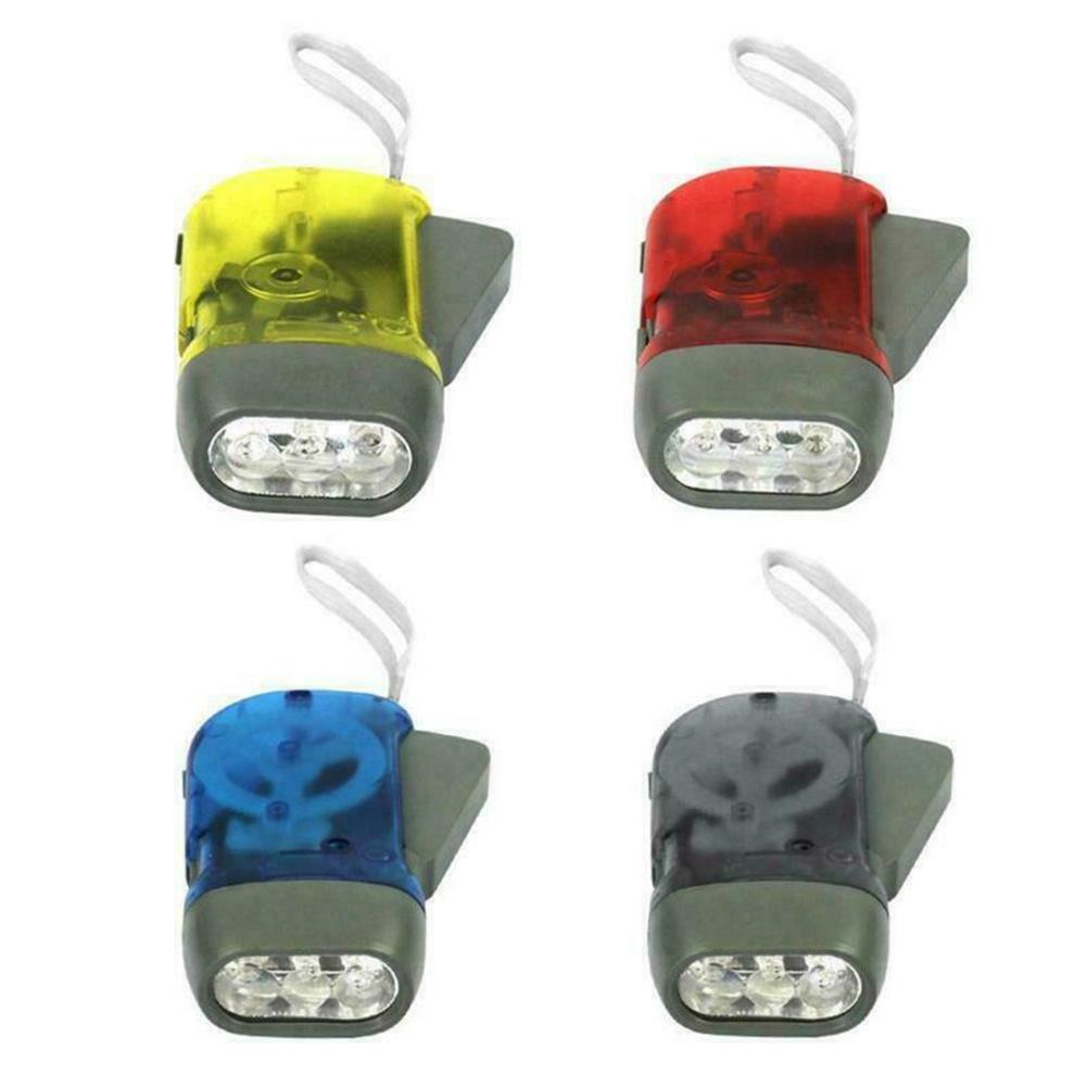 3 Led Hand Pressure Flashlight Super Bright Stable Crank Power Generator Clockwork Flashlight