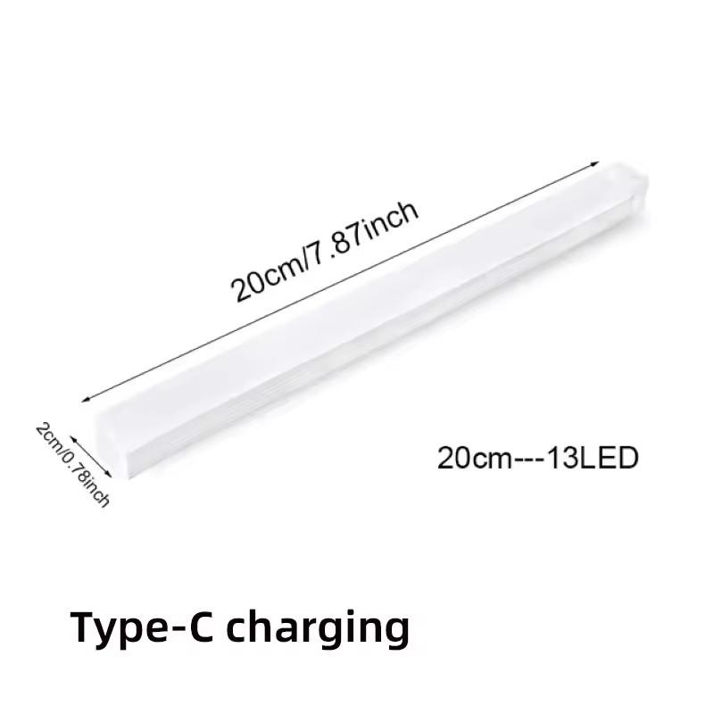 Motion Sensor LED Under Cabinet Lamp Dimmable Rechargeable Night Light Stairs Closet Room Aisle Tube Bar Detector Bulb