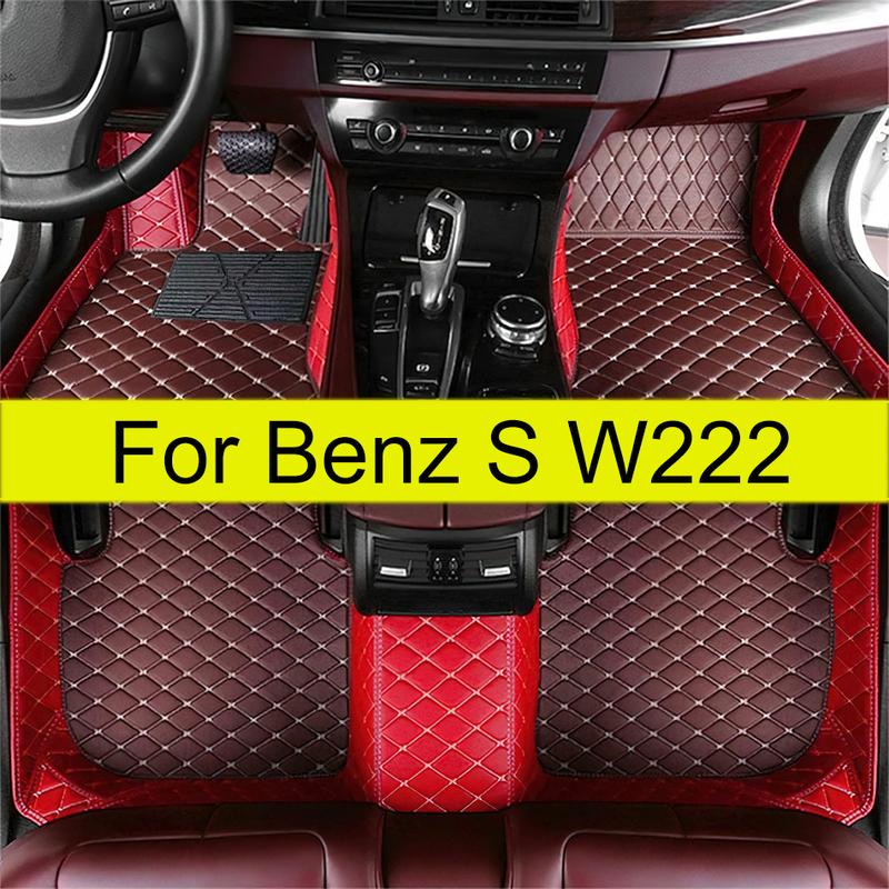 Car Floor Mats For Benz S W222 Sedan 4-seat 2014 2015 2016 2017 2018   Foot Pads Carpet Cover Interior Accessories
