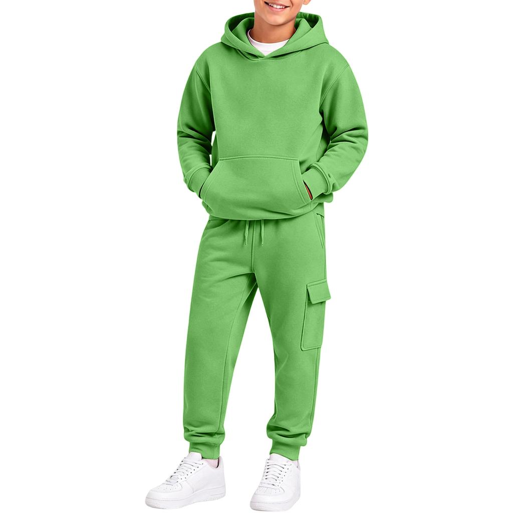 Set Felpa con Cappuccio e Maniche Lunghe Colorata per Bambini e Bambine
