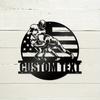 Tin Sign American Flag Metal Wall Art Decorative Plaque Personalized Family Name Indoor Outdoor Living Room Gift