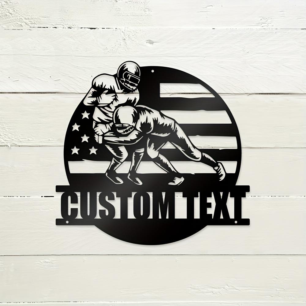 Tin Sign American Flag Metal Wall Art Decorative Plaque Personalized Family Name Indoor Outdoor Living Room Gift