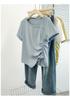 Women's Summer Pleated Slim-Fit Short Sleeve T-shirt