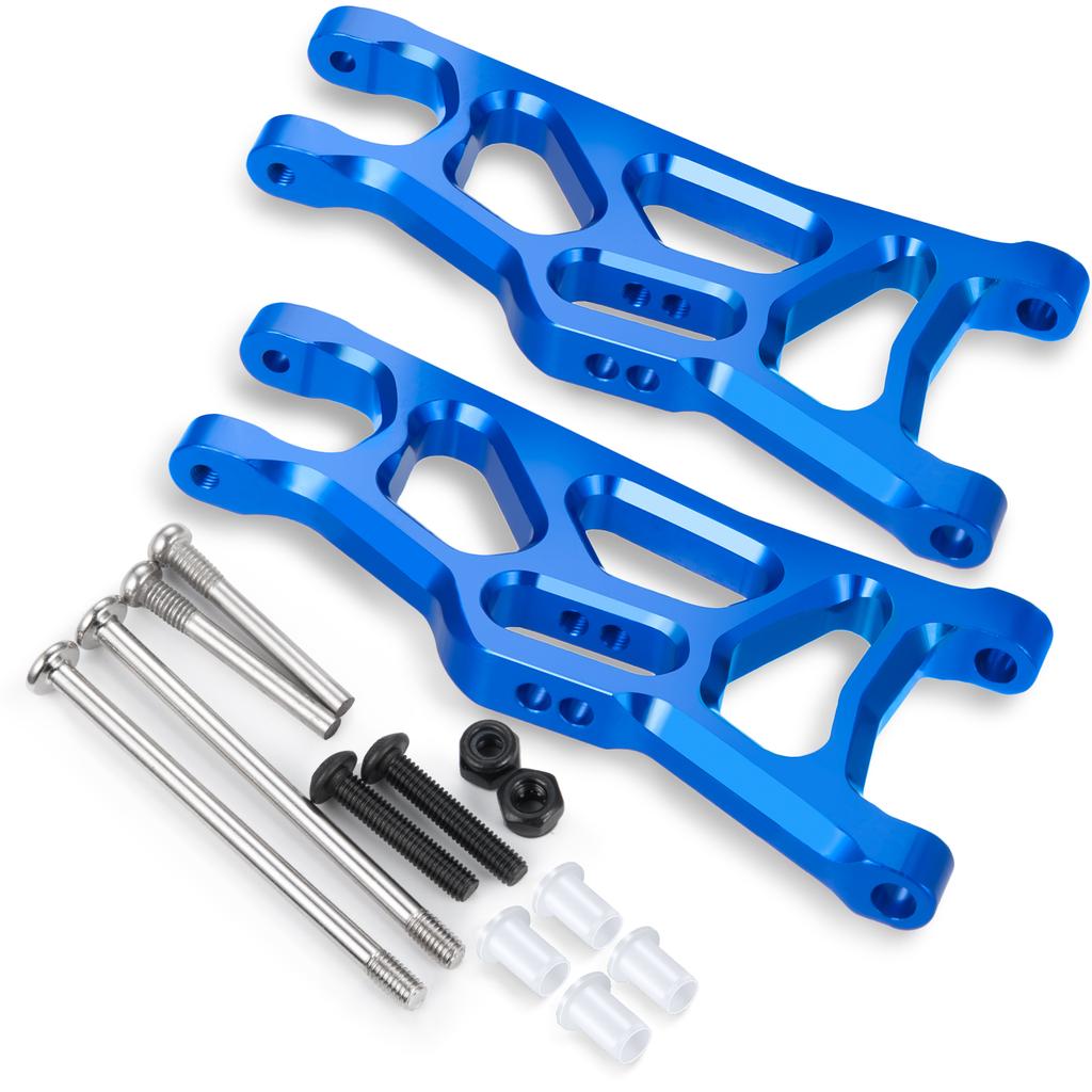 TRINOOD Aluminum Alloy Front Rear Lower Suspension Arms for 1/10 Slash Rustler 4X4 2WD Short RC Course Upgrade Parts