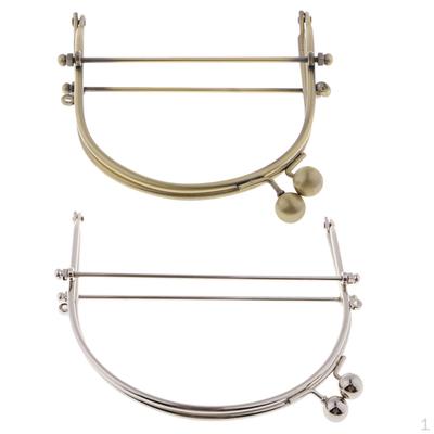 2 Pezzi Fai da Te Chiusura Borsa Manico ad Arco Metallico Bronzo Argento