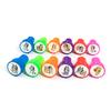 12Pcs/Set Bluey And Bingo Seal Bandit Chilli Lucky Socks Anime Figures Colorful Pattern Stamp Kids Toys Gift