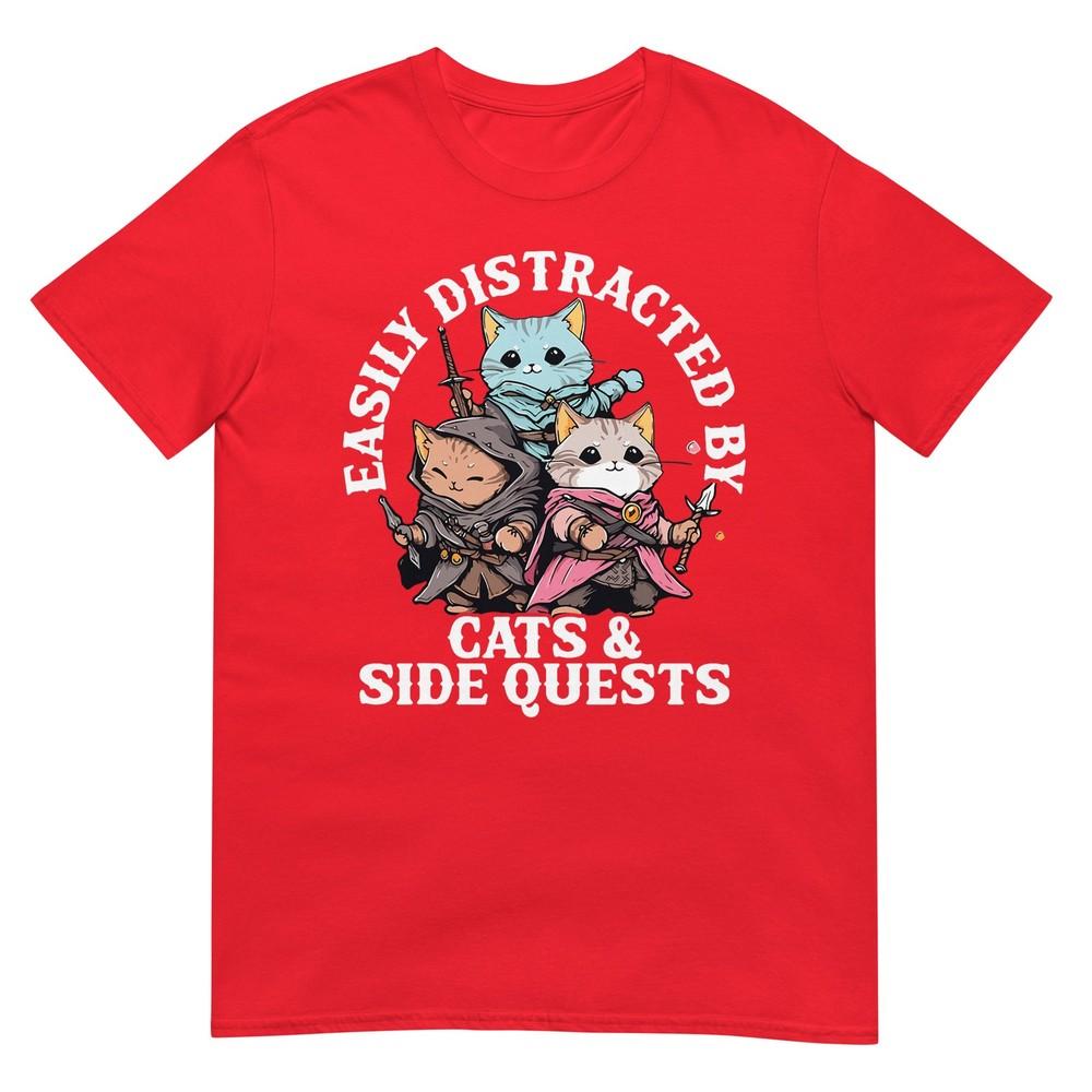 Cats Side Quest Distracted Tabletop Funny Unisex Unisex Kids Dad Tshirt S