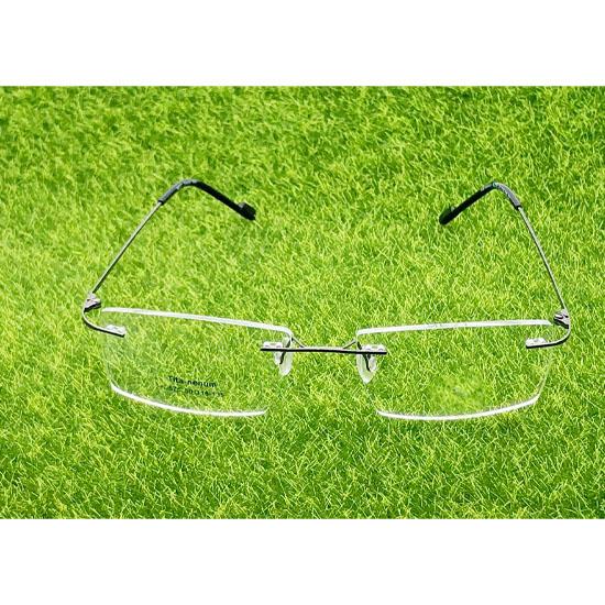 RSINC Rimless Light weight Flexible frame eyeglass Spectacle For Men And Women Modern  Square Gun - Black N-575 C3 50-18-135 Flexible - 1