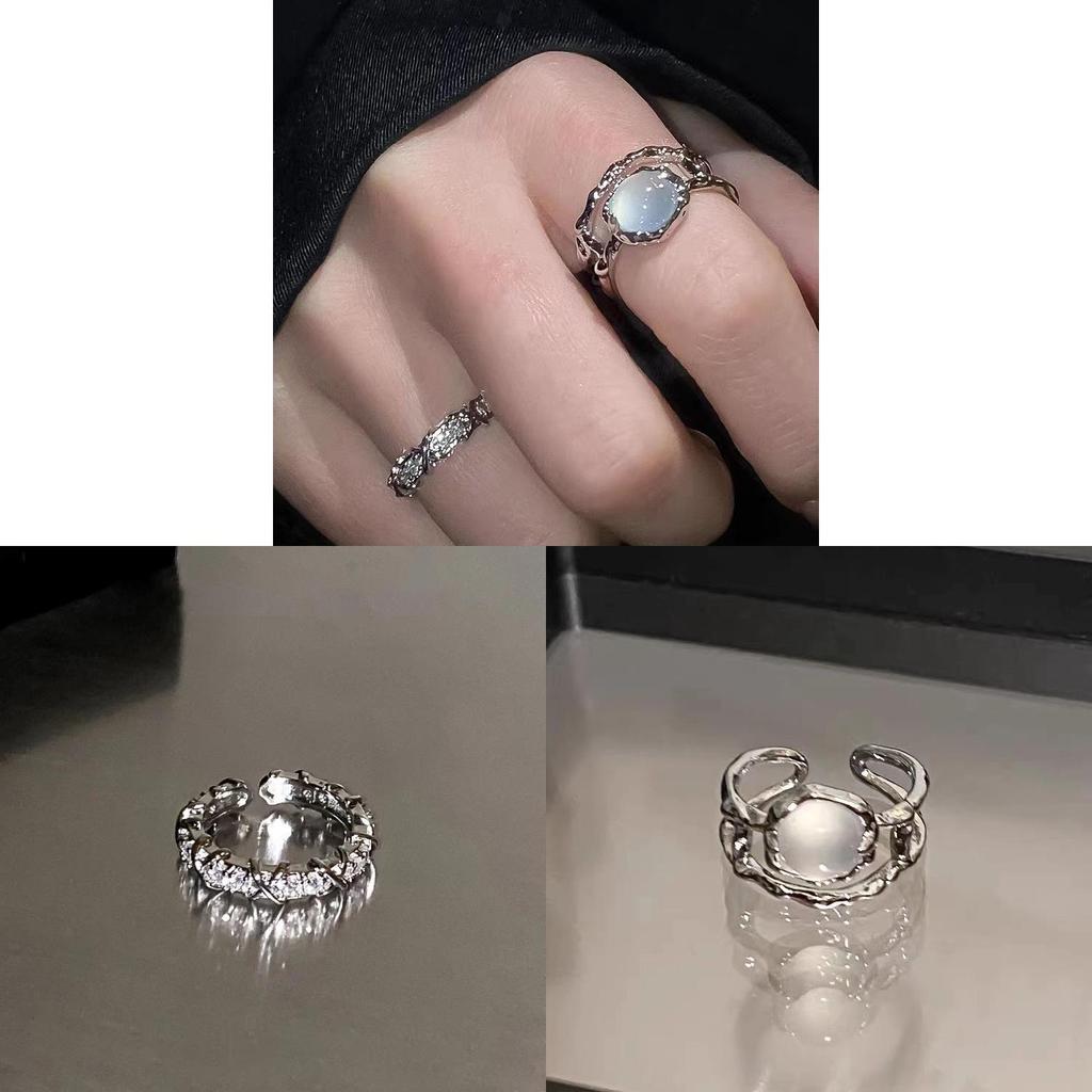 Moonstone Ring Women Opendesign Dainty Copper Jewelry For Fashion Lovers