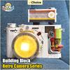 Retro Camera Series Building Blocks Mini Brick Retro Desktop Ornament for Students Model Toy Kids Birthday Graduation Gifts Set