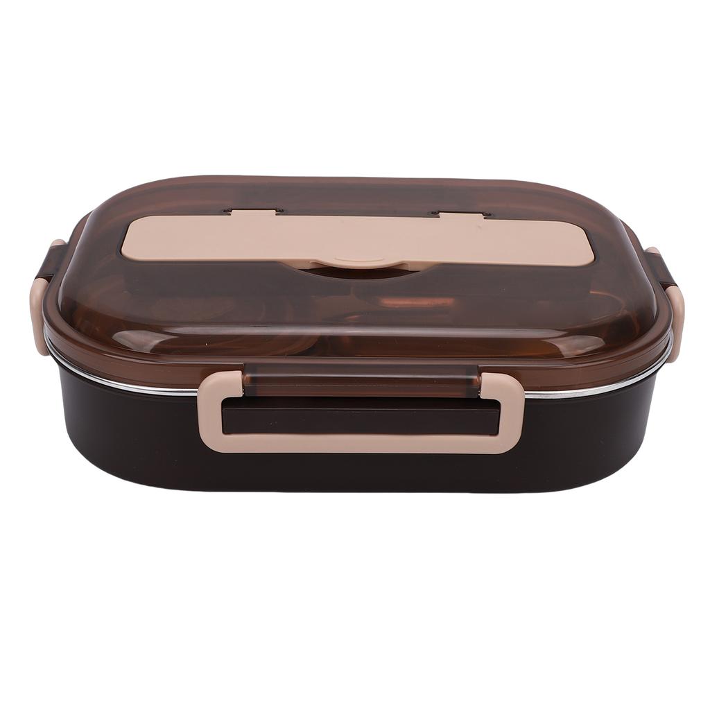 1.5L Lunch Box 4 Compartments 316 Stainless Steel Bento Box Leakproof Meal Prep Container with Soup Bowl for Office