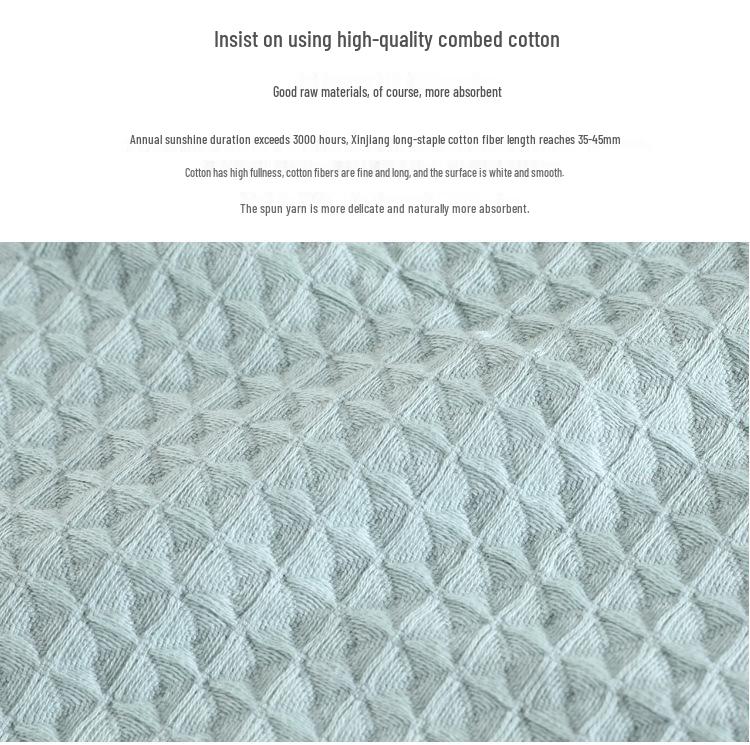 Luxurious Japanese Long-Staple Cotton Waffle Towel: Absorbent, Skin-Friendly, Zero Shedding Face Towel