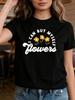 I CAN BUY MYSELF FLOWERS Graphic Print Plus Size WomenS Short Sleeve Crew Neck Casual Top for Summer  Spring WomenS Clothing
