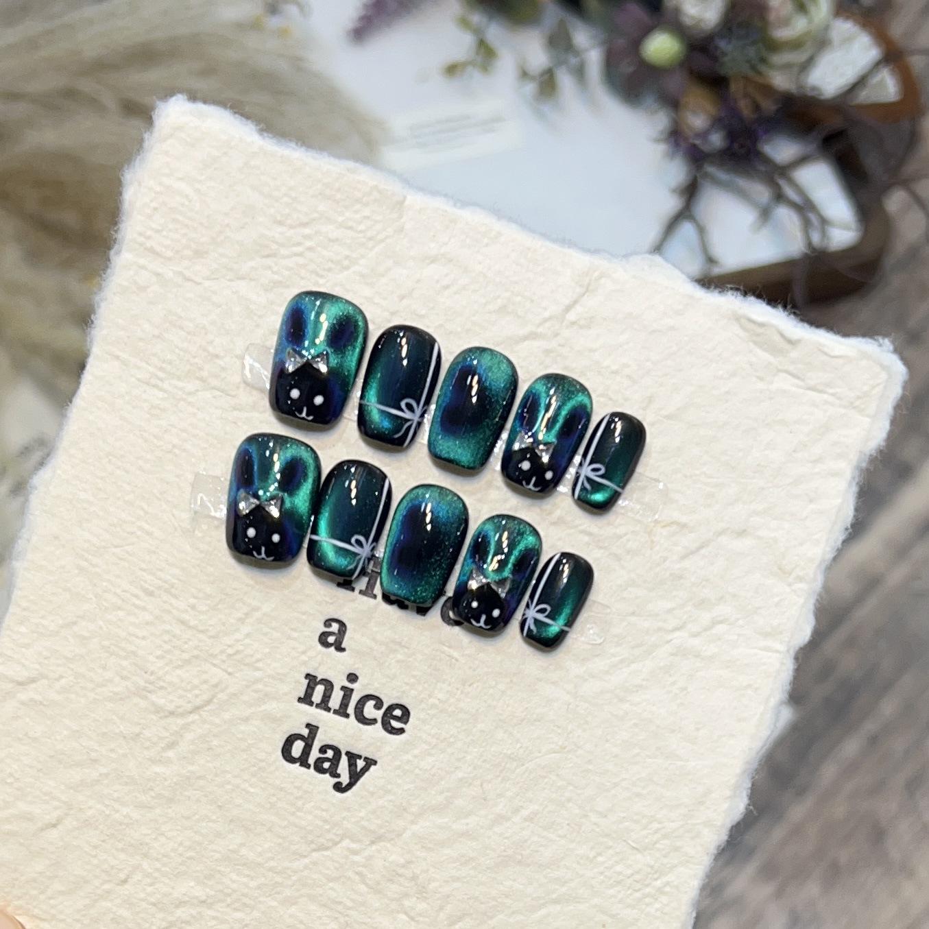 

Handmade Cute Cat Eye Zircon Butterfly & Rabbit Nail Art Patches Medium (M)