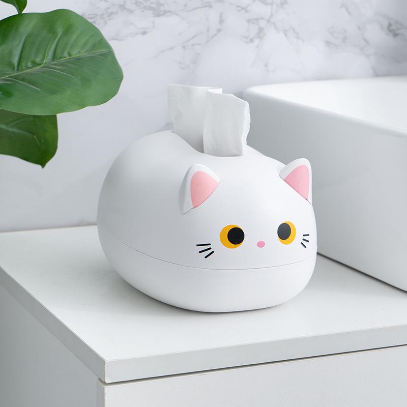 Multifunctional Kitten Tissue and Toothpick Holder: Cute, Minimalist Storage for Living Room Coffee Table