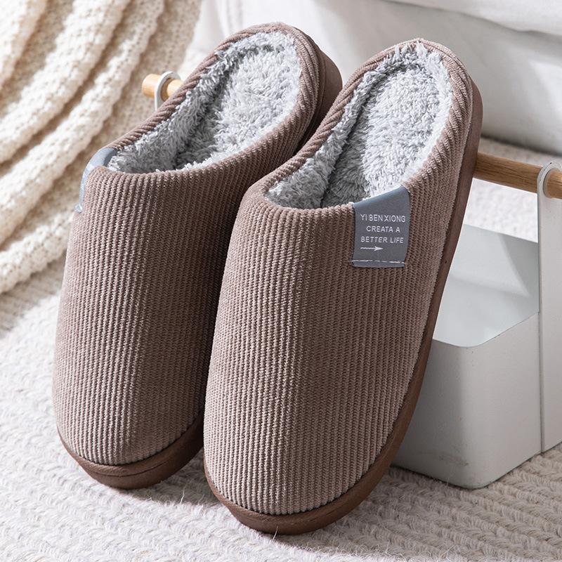 Shoes for Women Winter Home Women Slippers Furry Slippers Color Patchwork Cotton Slippers Female Indoor Non-slip Plush Slipper